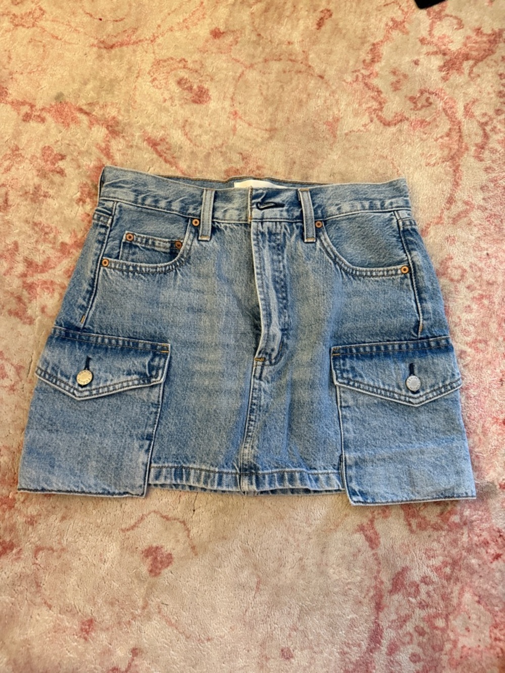 Aritzia Light Blue Denim Cargo Mini Skirt